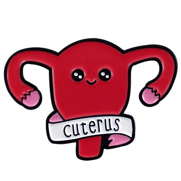 Cuterus Enamel Pin Cute Cartoon Feminist Uterus Brooch Girl Power Feminism Gift - Picture 1 of 10